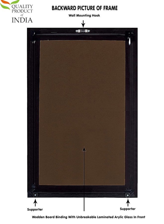 ZIG-ZAG zig zag Lord Shiva & Family Wooden Big Oblong Photo Frame For Wall Hanging, Pooja Room Picture Frame Size Large (16 x 20 inches, Acrylic Glass) - Image 4